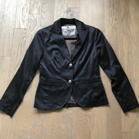 Black satin blazer - Picture 1 of 5
